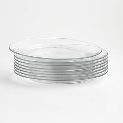 View Moderno Glass Dinner Plates, Set of 8 details