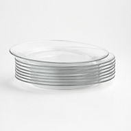 Moderno Glass Dinner Plates, Set of Eight
