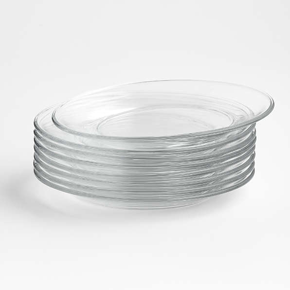 Clear glass dessert outlet plates