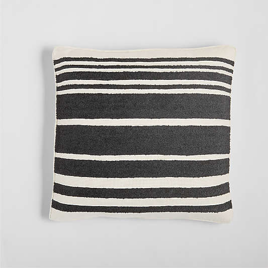 Mohave 20"x20" Wide Black Stripe Indoor/Outdoor Pillow