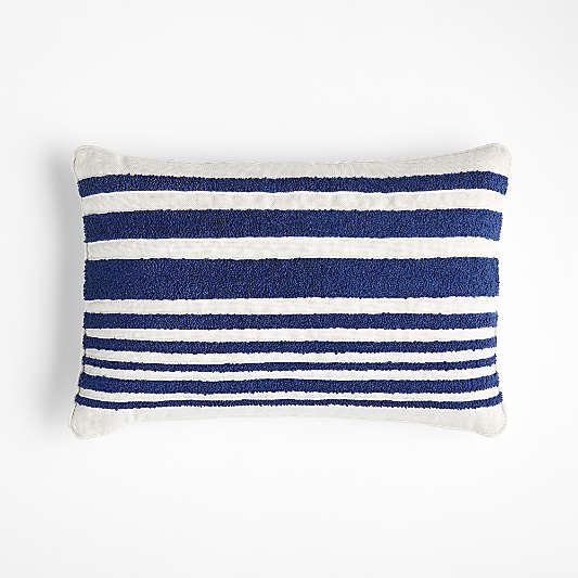 Mohave 20"x13" Wide Blue Stripe Indoor/Outdoor Lumbar Pillow