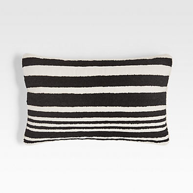 View Mohave 20"x13" Wide Black Stripe Indoor/Outdoor Lumbar Pillow details