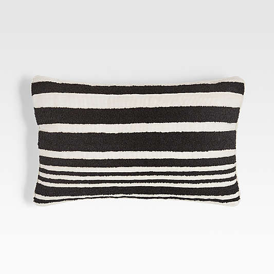 Mohave 20"x13" Wide Black Stripe Indoor/Outdoor Lumbar Pillow