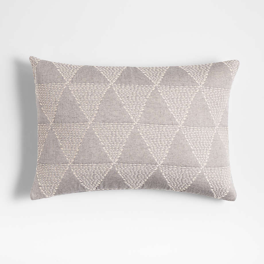Grey 22x15 Merrow Stitch Cotton Decorative Throw Pillow Cover + Reviews