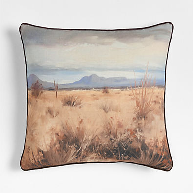 View Mojave 23"x23" Throw Pillow with Feather Insert details
