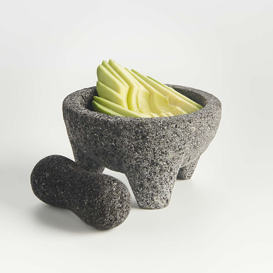 Our authentic Mexican molcajete is crafted of natural volcanic