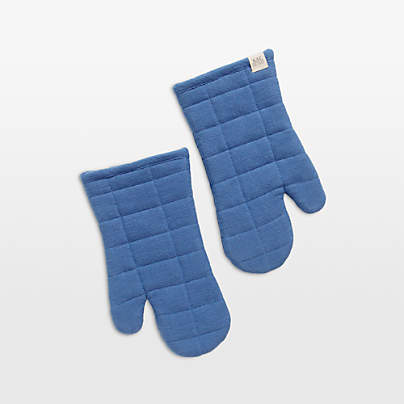 Monaco Dutch Blue Quilted Cotton Oven Mitt, Set of 2