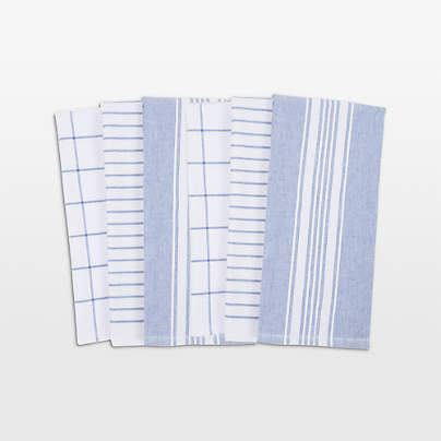 Monaco Dutch Blue Cotton Terry Kitchen Towel, Set of 6