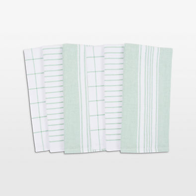 View Monaco Mineral Green Cotton Terry Kitchen Towel, Set of 6 details