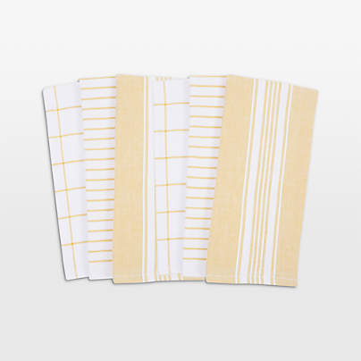 Monaco Ocher Cotton Terry Kitchen Towel, Set of 6