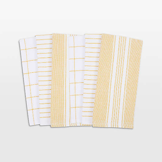 Monaco Ocher Cotton Terry Kitchen Towel, Set of 6