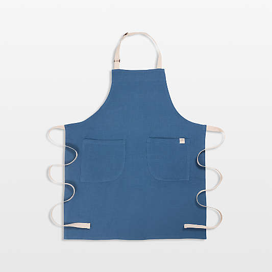 Monaco Dutch Blue Cotton Slub Apron