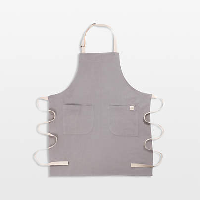 Monaco Frost Grey Cotton Slub Apron
