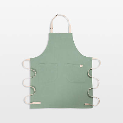 Monaco Mineral Green Cotton Slub Apron