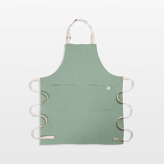 Monaco Mineral Green Cotton Slub Apron