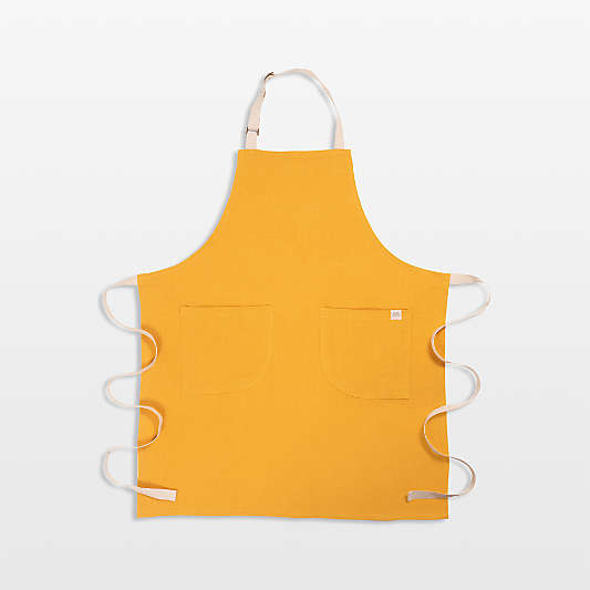 Monaco Ocher Cotton Slub Apron
