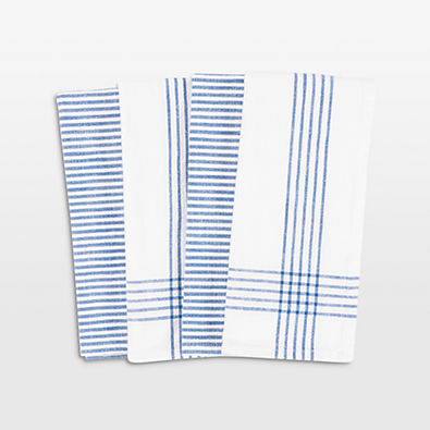 View Monaco Dutch Blue Cotton Slub Kitchen Towel, Set of 4 details
