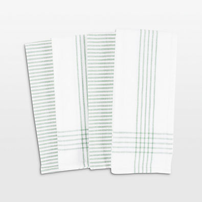View Monaco Mineral Green Cotton Slub Kitchen Towel, Set of 4 details