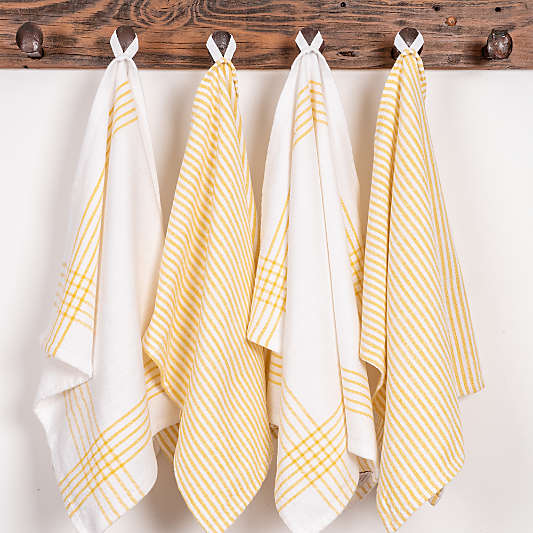 Monaco Mimosa Cotton Slub Kitchen Towel, Set of 4