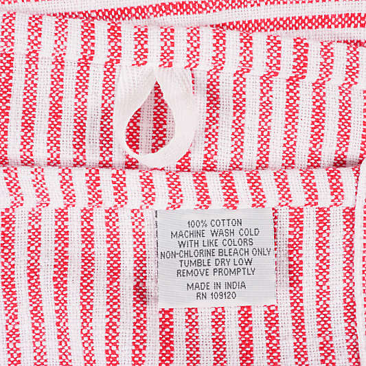 Monaco Red Cotton Slub Kitchen Towel, Set of 4