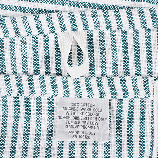 Monaco Teal Cotton Slub Kitchen Towel, Set of 4