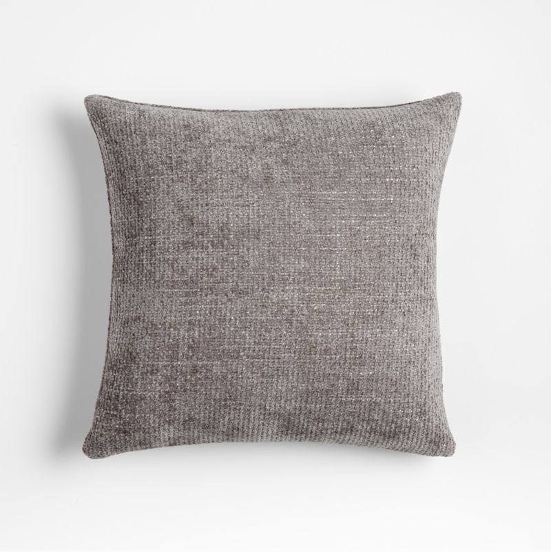 Natural Linen and Black Chenille Stripe Throw Pillow Cover