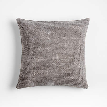 2-Pack Gray Textured Chenille Throw Pillows, 18, Sold by at Home