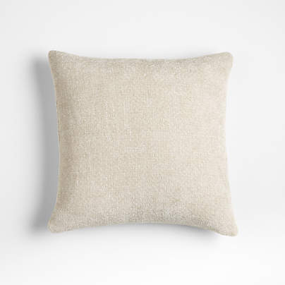 Monarch Chenille 18"x18" Ivory Throw Pillow Cover