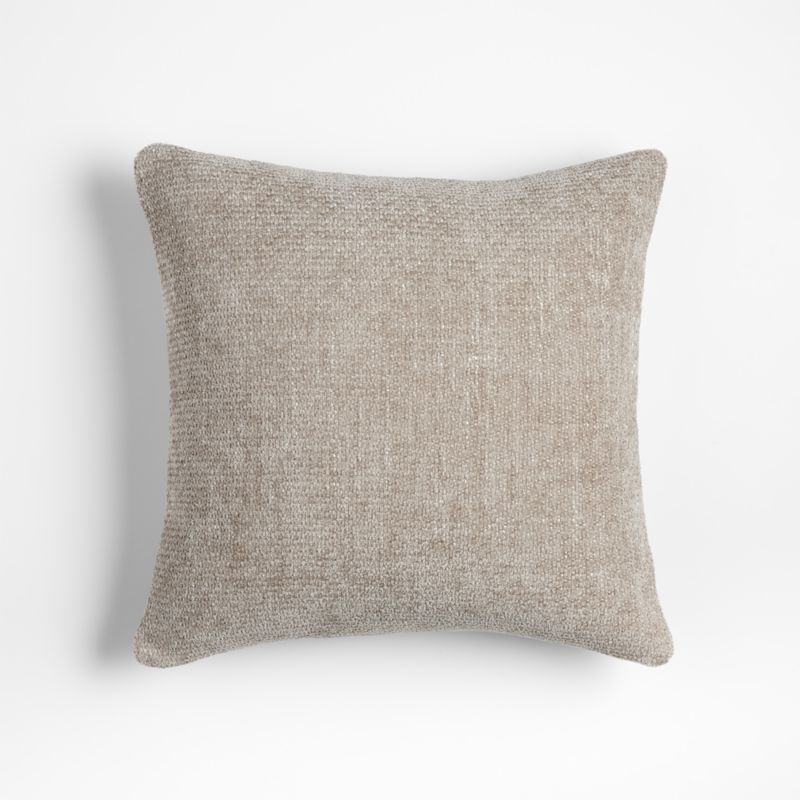 Ivory White Boucle Throw Pillow with Feather-Down Insert 18'' +
