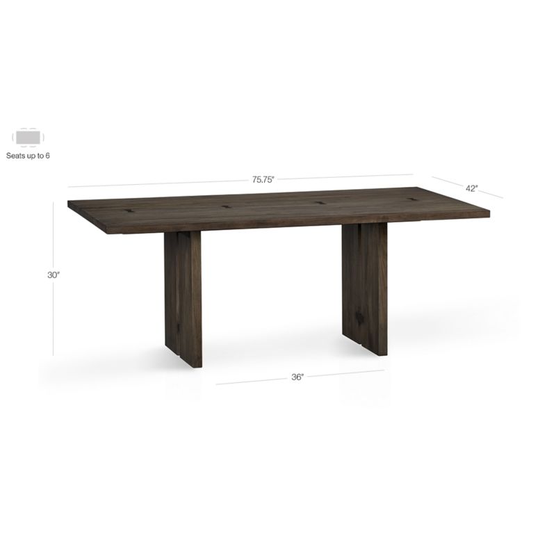 View Monarch Shiitake 76" Dining Table - image 3 of 17