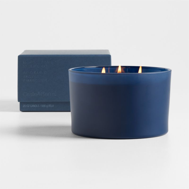 Monochrome No. 13 Indigo 3-Wick Scented Candle - Palo Santo, Vetiver ...