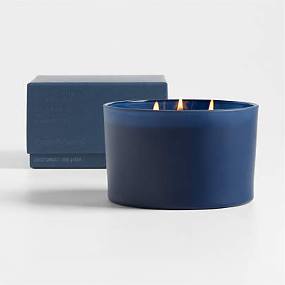 Monochrome No. 13 Indigo 3-Wick Scented Candle - Palo Santo, Vetiver and Mandarin