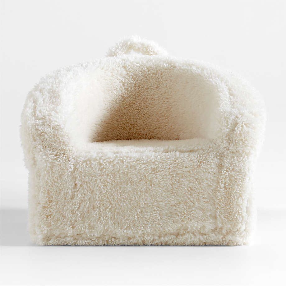 Ivory mongolian faux discount fur chair cushion