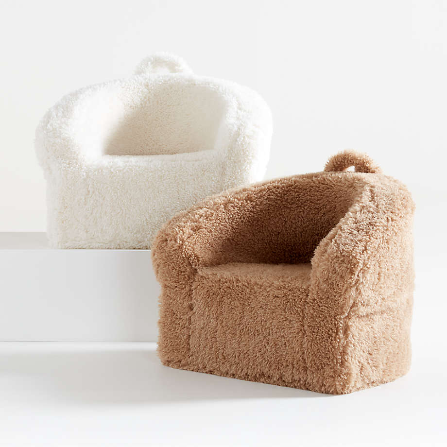 Sesame Brown Mongolian Faux Fur Kids Bean Bag Chair + Reviews