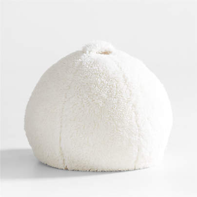 Cream White Mongolian Faux Fur Kids Bean Bag Chair