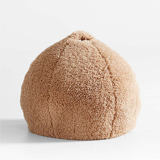 Sesame Brown Mongolian Faux Fur Kids Bean Bag Chair Cover