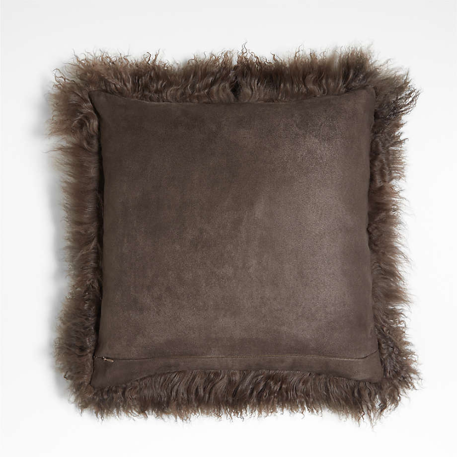 Spiced Orange Mongolian Sheepskin 20x20 Throw Pillow