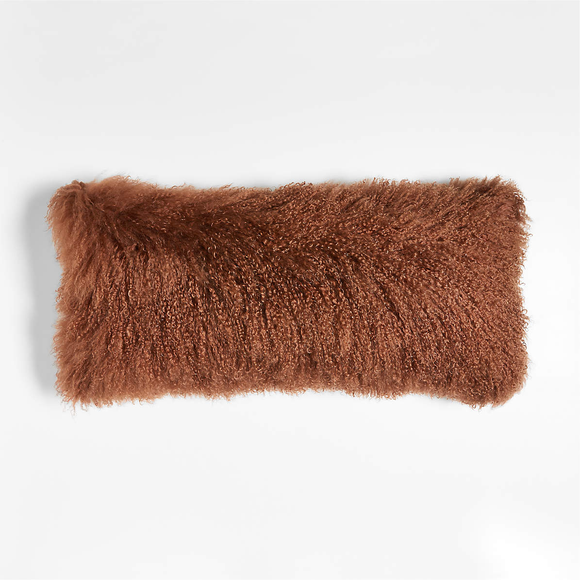 Mongolian Faux Fur Pillow Cover - Camel Brown