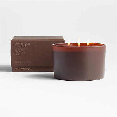 Monochrome No. 16 Firewood 3-Wick Scented Candle - Leather, Firewood and Amber