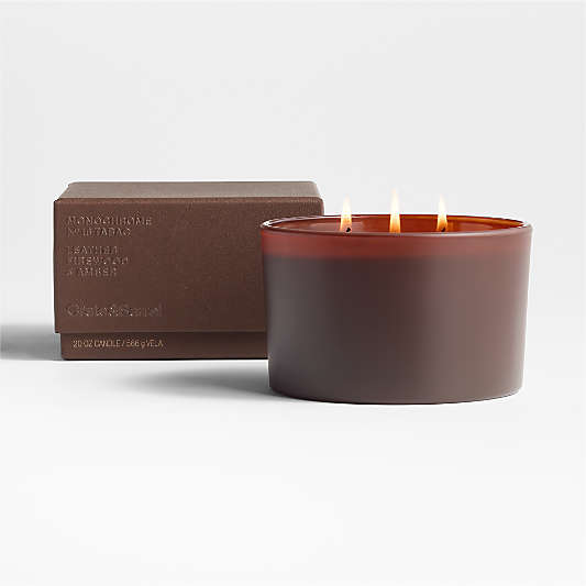 Monochrome No. 16 Tabac 3-Wick Scented Candle - Leather, Firewood and Amber