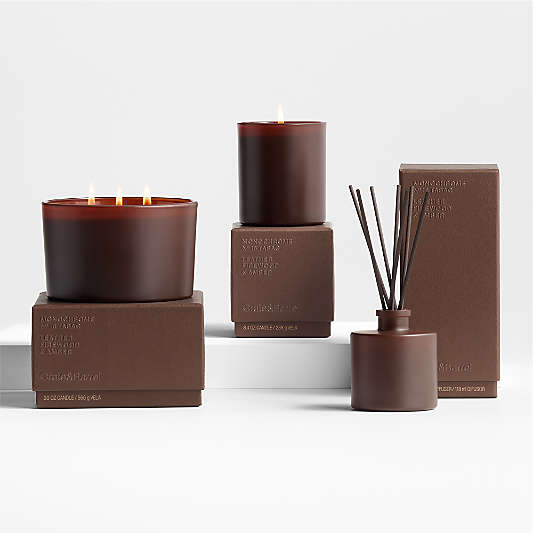 Monochrome No. 16 Tabac Scented Candles and Reed Diffuser - Leather, Firewood and Amber