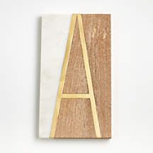 "A" Monogrammed Serving Board + Reviews | Crate & Barrel