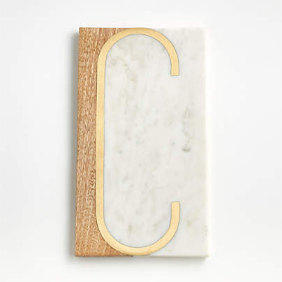 "C" Monogrammed Serving Board