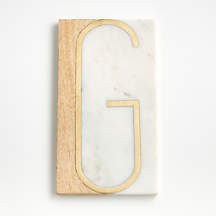 "G" Monogrammed Serving Board + Reviews | Crate & Barrel