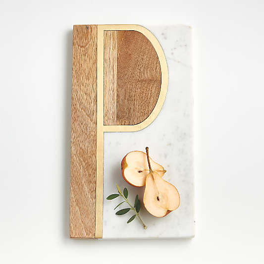 "P" Monogrammed Serving Board