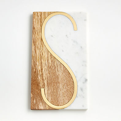 View "S" Monogrammed Serving Board details
