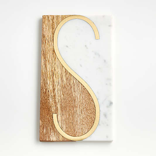 "S" Monogrammed Serving Board