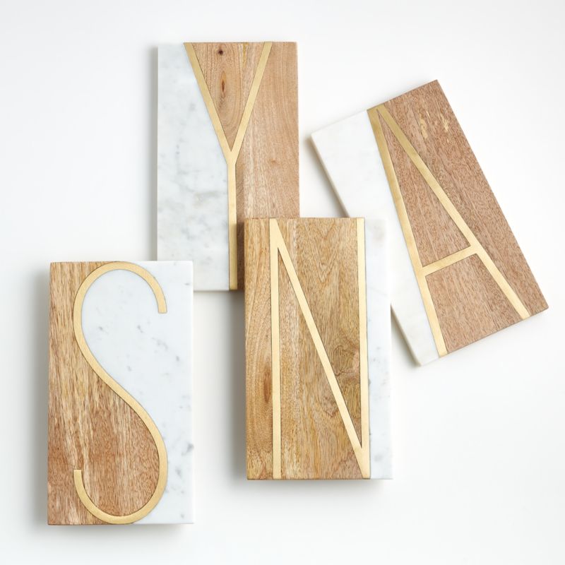 "M" Monogrammed Serving Board - image 1 of 7