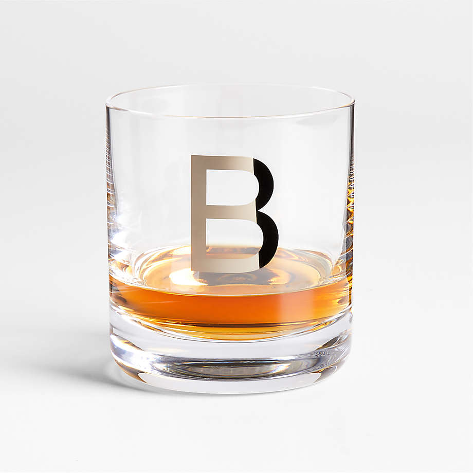 B Monogrammed Double Old Fashioned Glass Reviews Crate And Barrel Canada 2585