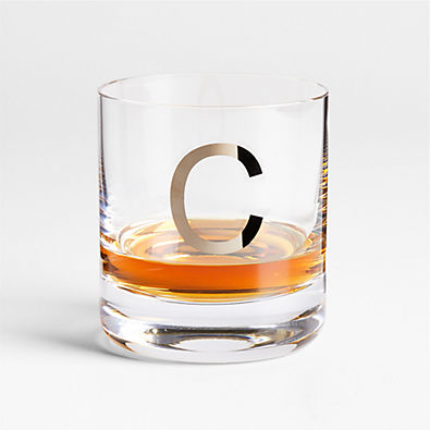 View "C" Monogrammed Double Old-Fashioned Glass details